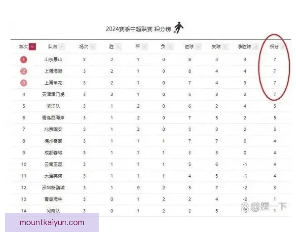 中超积分榜最新动态：各队表现分析与排名走势揭示竞争态势